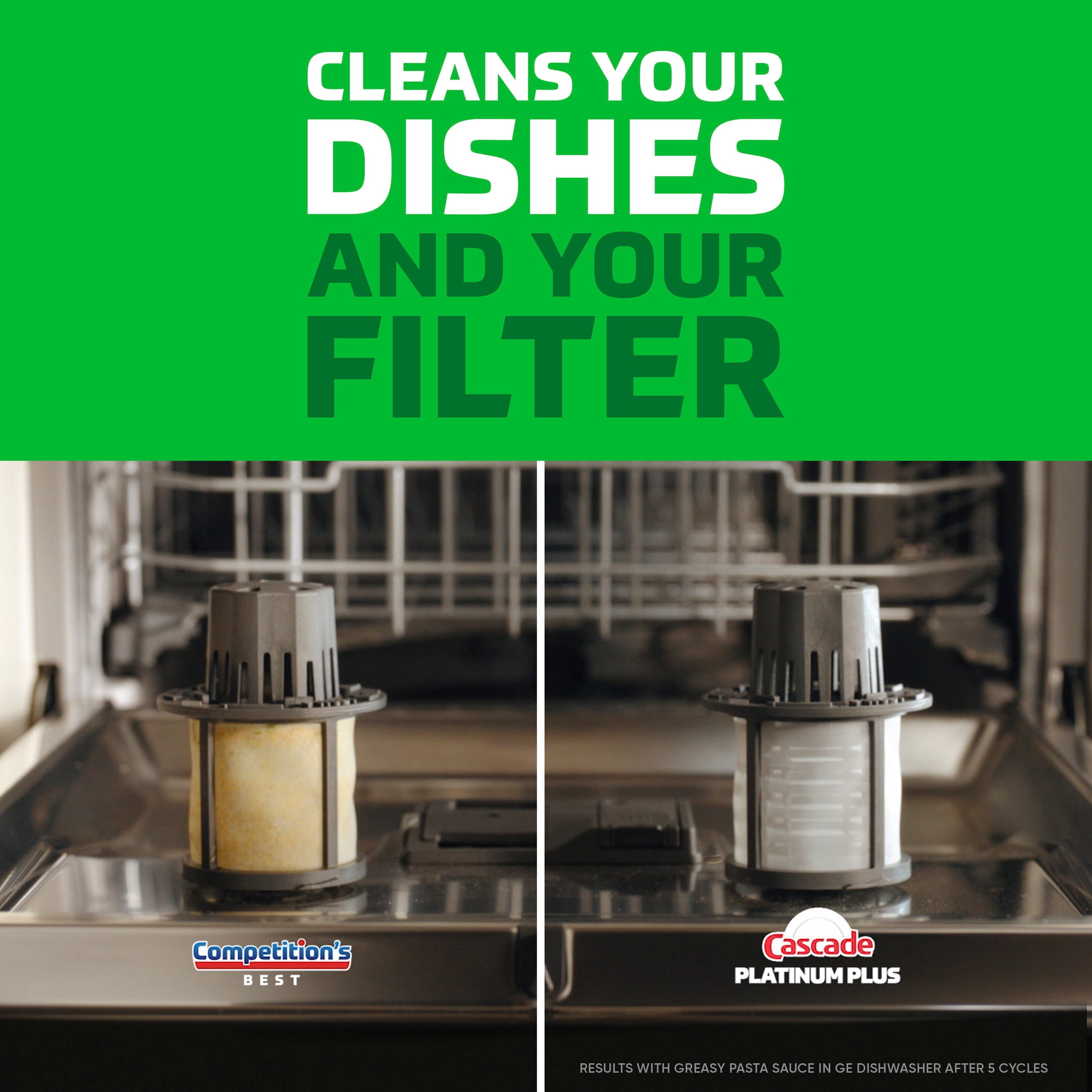 Cascade Platinum Plus Dishwasher Detergent Clean, 62 Count