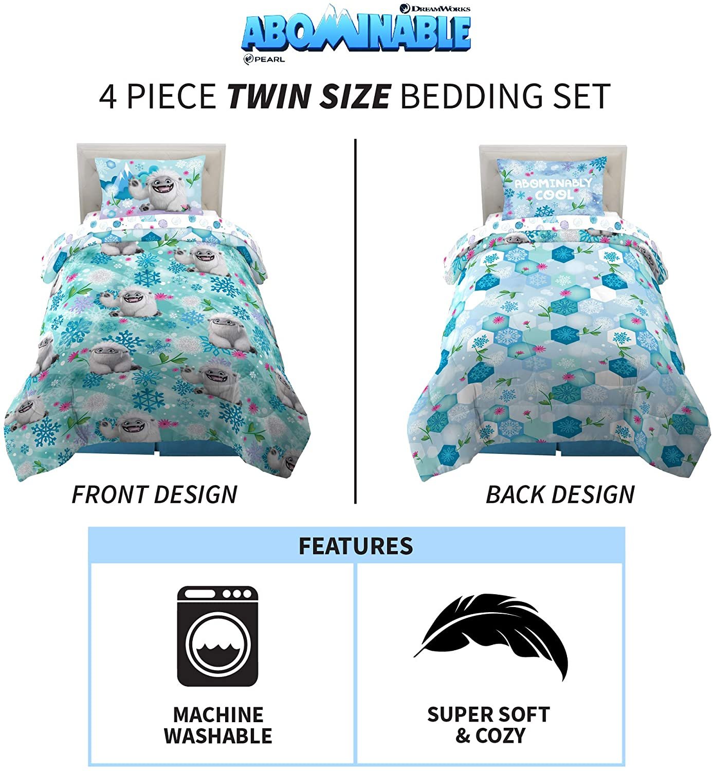 Franco Kids Bedding Comforter and Sheet Set, 4 Piece Twin Size, Abominable - image 3 of 9