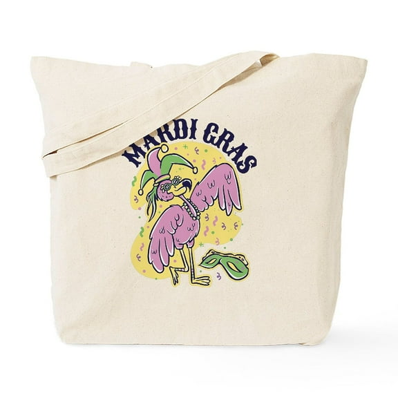 CafePress - Mardi Gras Flamingo - Unisex Canvas Tote Bag, Beige, 1-Piece