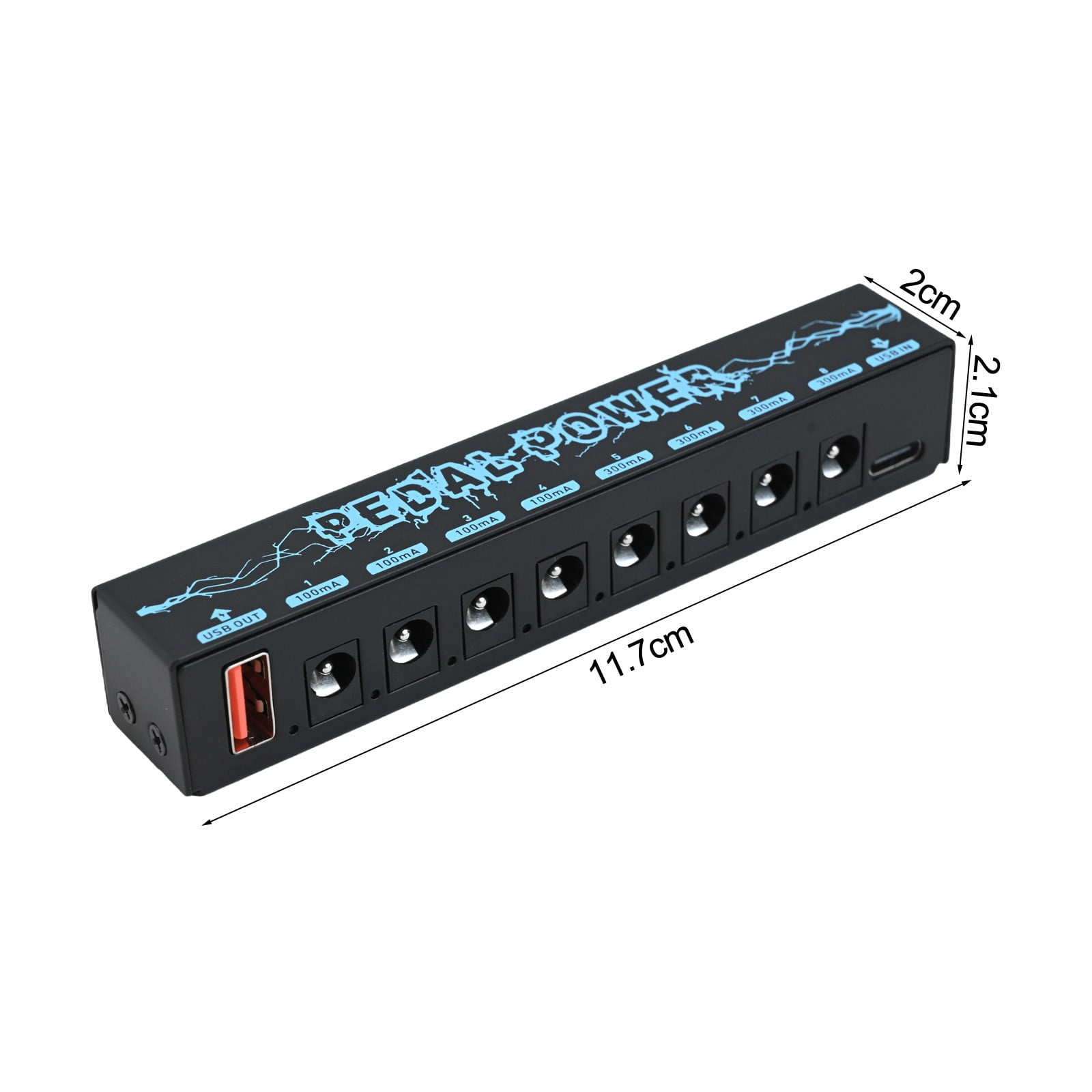 Guitar Pedals Power Supply 11.7X2X2.1Cm 5V Portable Metal Effect Device With 8 Outputs Guitar Pedalboard Power Parts