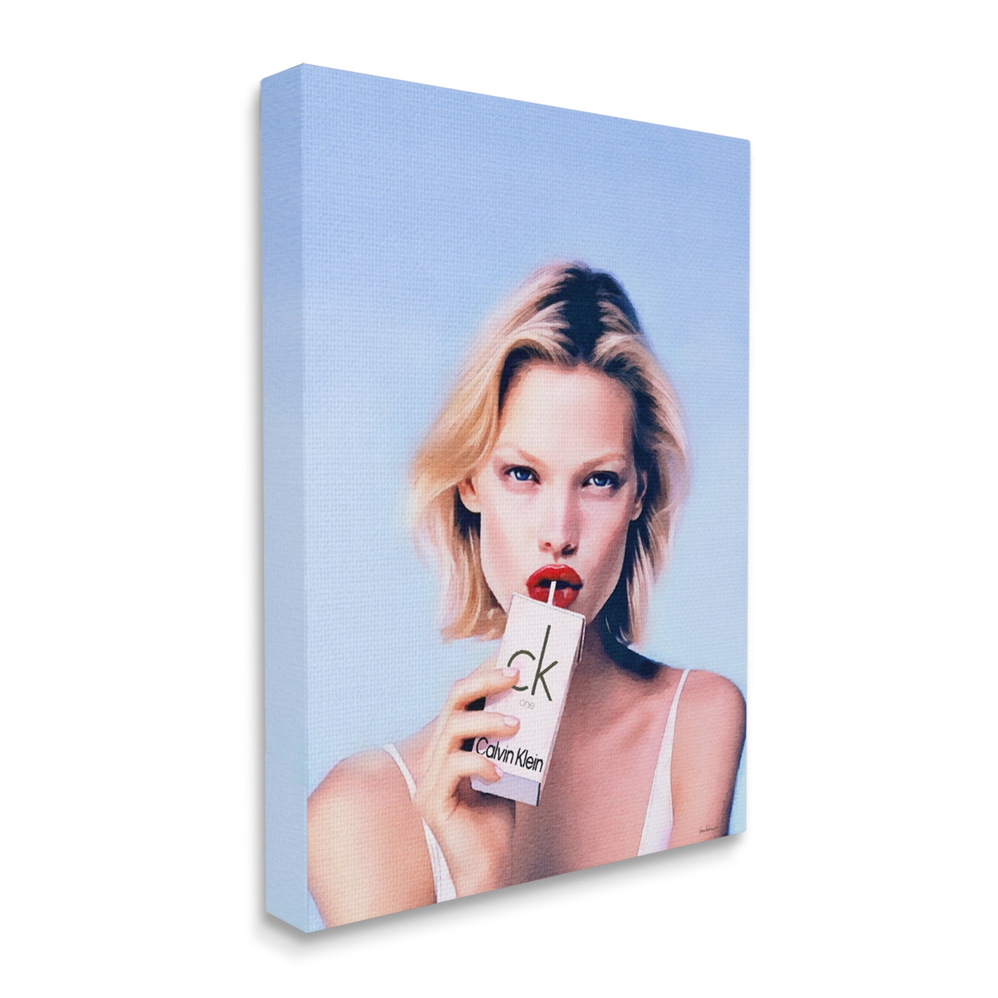 Stupell Industries Girl with Fashion Drink Beauty & Fashion Painting Gallery Wrapped Canvas Print Wall Art, 30 x 40