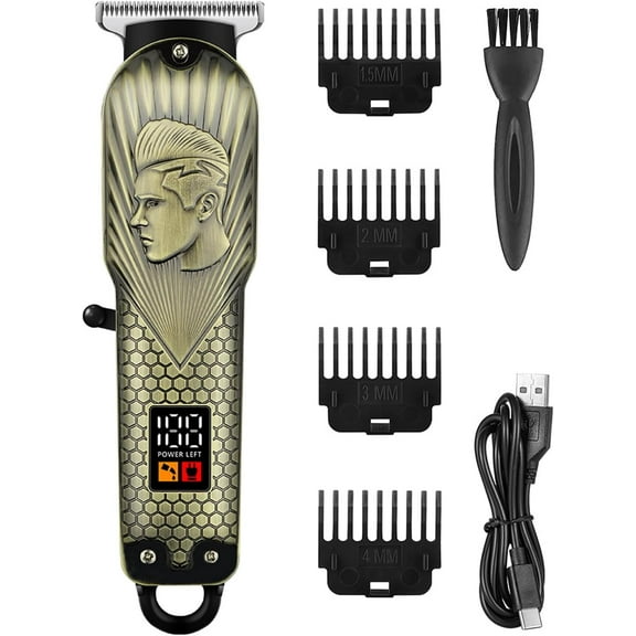 Professional Cordless Hair Trimmer for Men, T-Blade Zero Gapped Hair Clipper, Barber Clipper, Mens Beard Trimmer, Edgers, Fade