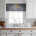 thumbnail image 3 of Sunflowers Valance Curtains for Kitchen/Living Room/Bathroom/Bedroom Window, Rod Pocket Small Topper Half Short Window Curtains Voile Sheer Scarf, Classic Bee You Are My Sunshine Black 54"x18", 3 of 8