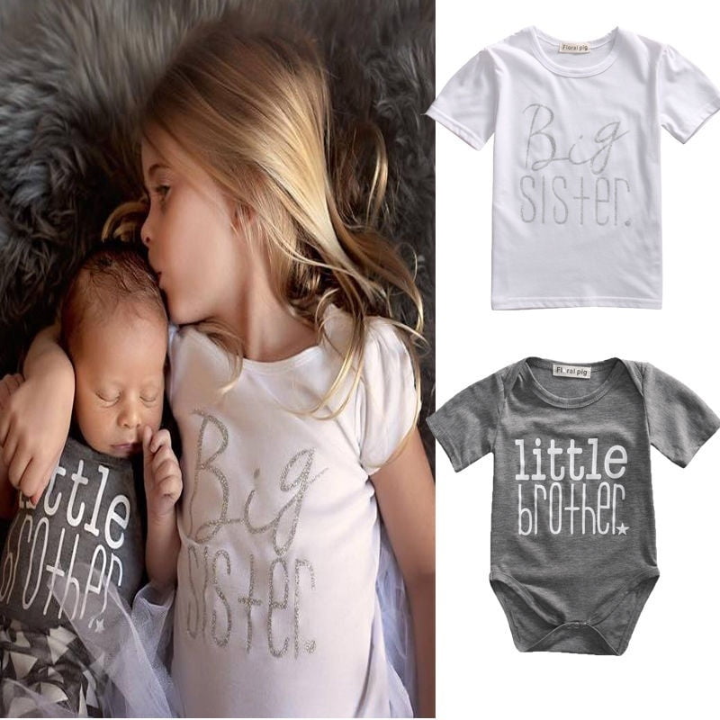 baby boy and big sister matching outfits