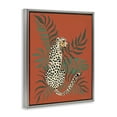 thumbnail image 4 of Stupell Industries Leopard & Palm Leaves Animals & Insects Painting Gray Floater Framed Canvas Art Print Wall Art, 25 x 31, 4 of 10
