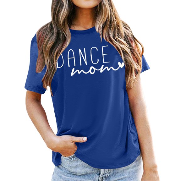Womens Summer Tops Crew Neck Letter Print Graphic Short Sleeve Tee Dressy Casual Women Tops