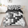 thumbnail image 2 of Homewish Colorful Plaid Grid 7-Piece Twin Bedding Sets For Boys Girls,Futuristic Cubes Bedding Comforter Set,Abstract Geometric Breathable Sheet Sets,Super Cozy Room Decor,Reversible, 2 of 8