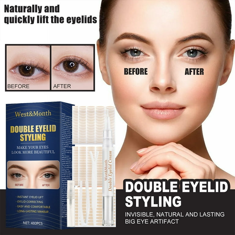 Eyelid Tape, Invisible Double Eyelid Lifter Strips, Waterproof Eyelid  Stickers with Fork Rods and Tweezers, Lids by Design for Hooded, Droopy,  Uneven, Mono-eyelids 