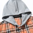 thumbnail image 5 of Fewfanhot Mens Long Sleeve Shirt Plaid Shirts Long Sleeve Flannel Jacket Button-Down Shirt Jacket with Hood, 5 of 9