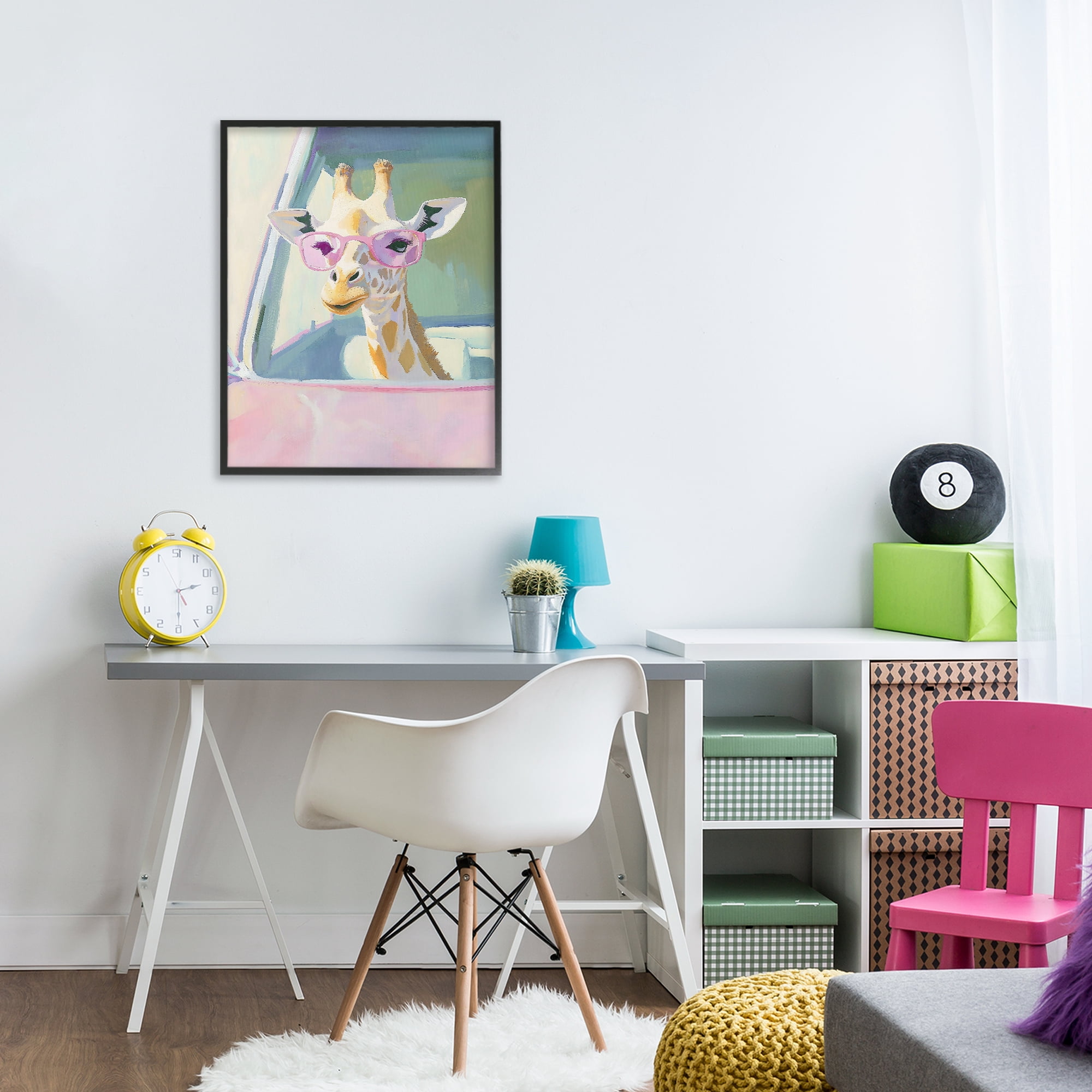 Stupell Industries Giraffe Car Ride Black Framed Giclee Art, design by The Prints Vibe