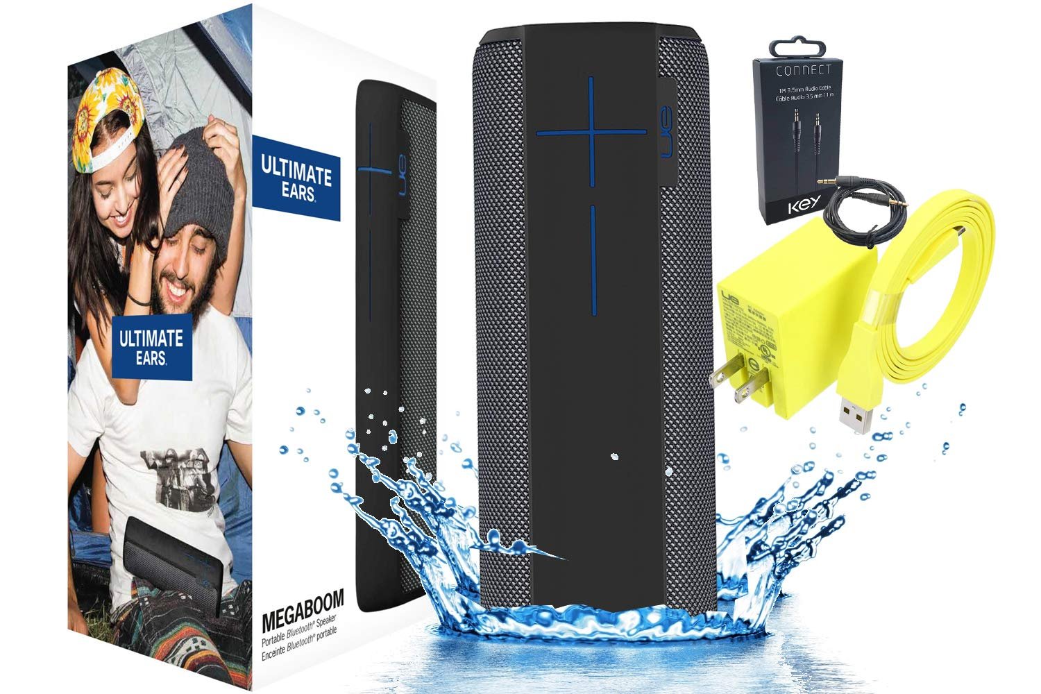 Ultimate Ears Ue Megaboom Charcoal Black Wireless Mobile Bluetooth Speaker Waterproof And Shockproof Certified Refurbished Portable Audio Video Electronics