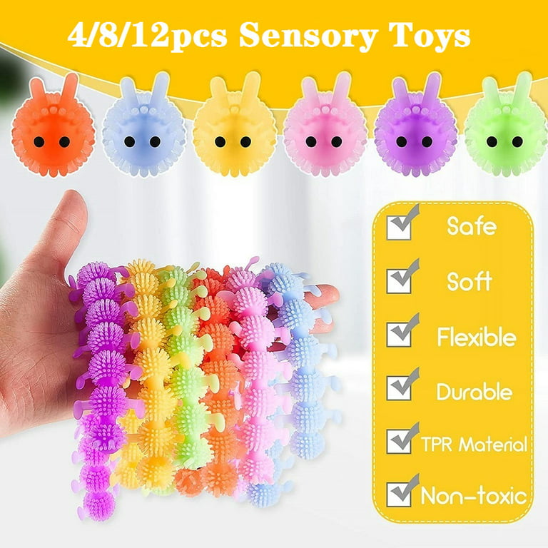 Flexible Stretchy Strings Sensory Fidget Toys, 4/8/12pcs Glow in