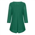 thumbnail image 4 of YanHoo Sparkle 3/4 Sleeve Tunic Tops for Women 2026 Sequin Glitter Pleated Dressy Blouse Crewneck Loose Fit Lightweight Shimmer Party Shirts Green,XXL, 4 of 7