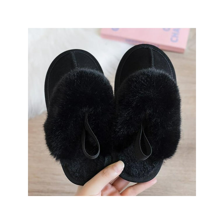 Black fuzzy online slides walmart
