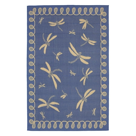 Liora Manne Terrace 1791/33 Dragonfly Marine Area Rug 7 Feet 10 Inches 