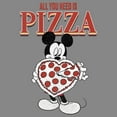 thumbnail image 2 of Boy's Mickey & Friends Mickey Mouse All You Need is Pizza  Performance Graphic Tee Charcoal Heather Large, 2 of 4