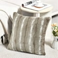 thumbnail image 6 of Home Soft Things Amanda Stripe fauxfur Throw Pillow Covers Set of 2, NO INSERT Taupe Grey, 6 of 7