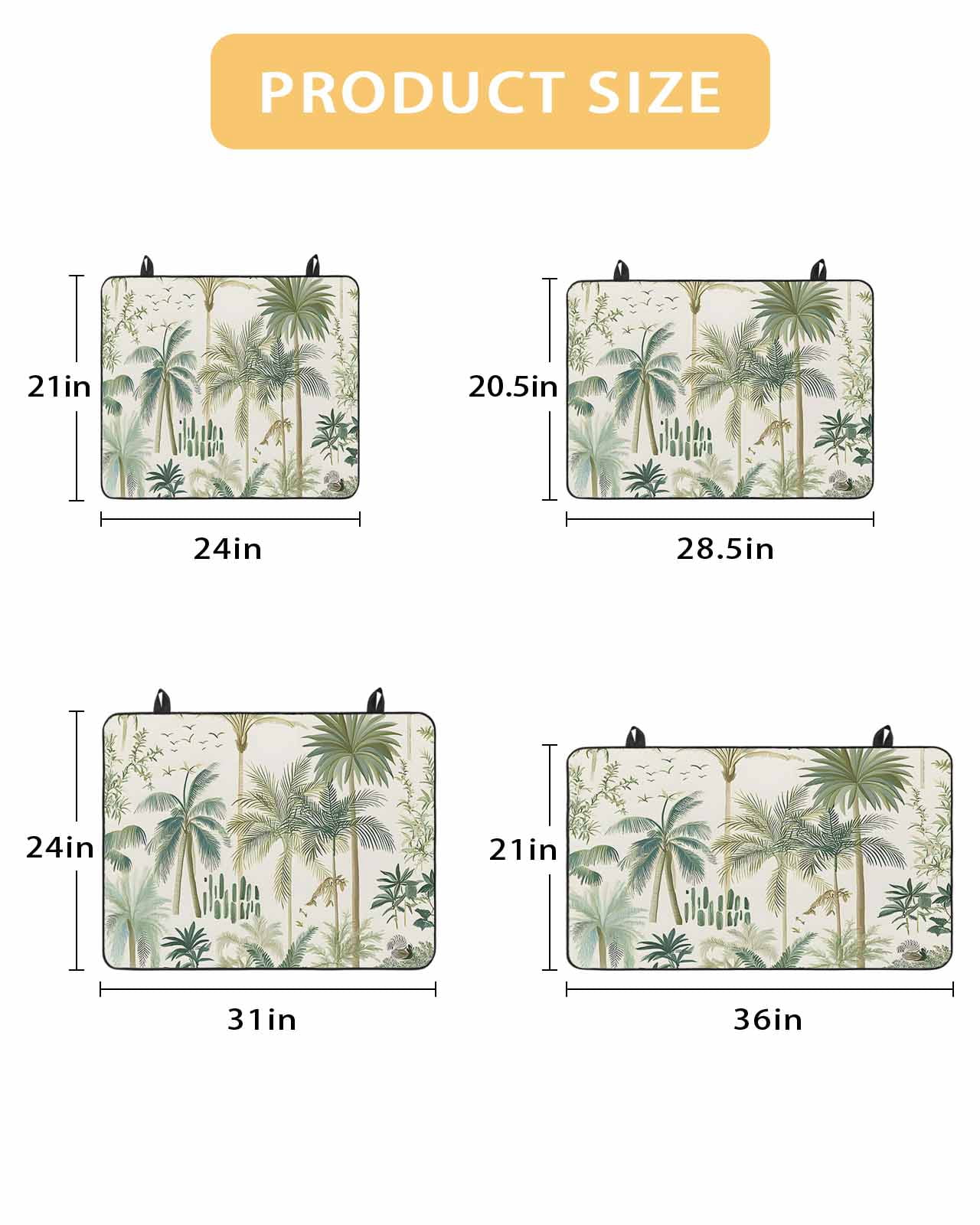 nqOlkjepod Large Induction Cooktop Protector Mat 36"x21", Green Palm Trees Stove Top Covers for Electric Stove, Tropical Summer Botanical Decorative Stove Burner Cover Mats, Glass Top Stove Cover