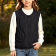 thumbnail image 2 of Besolor Girls Clothes Vests Fall Winter Casual Thermal Warm Sleeveless Button Jackets Waistcoat with Pockets(5-6 Years,Black), 2 of 6
