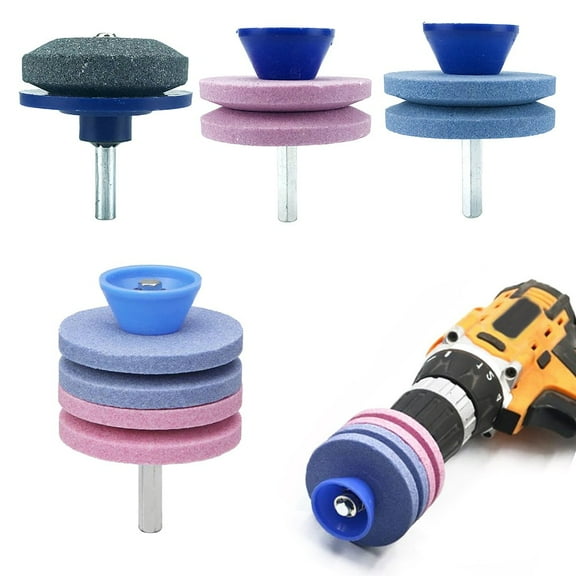 Lawn Mower Sharpener Grinding Wheel Whetstone Wind Electric Ener Lawn Mower Double Layer Whetstone Lawnmower Blade Sharpener Four Layer Fangkenuo