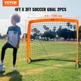 thumbnail image 2 of VEVOR Portable Soccer Goal, 4x3 ft Kids Backyard Soccer Net, Foldable Pop Up Practice Soccer Net, Mini Youth Training Soccer Goal Set, All-Weather Indoor Outdoor Soccer Goals with Carry Bag, 2 Pack, 2 of 9
