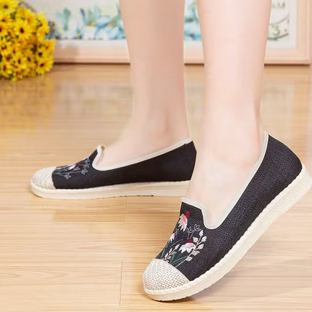 Cameland Chaussures Décontractées de Mode pour Femmes, Compensées Respirantes, à Enfiler, Espadrilles de Marche, Mocassins