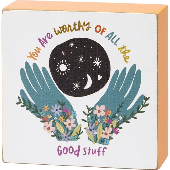 Primitives by Kathy Home Décor Sign, 3" x 3" x 1", Multicolor