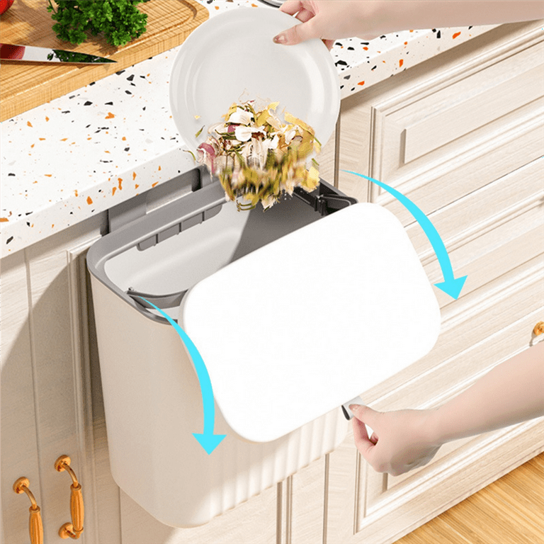  2Pack Hanging Kitchen Trash Can Compost Bin Portable