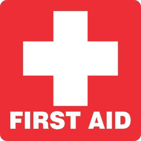 5inx5in Red First Aid Sticker Vinyl Medical Emergency Sign Decal