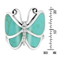 thumbnail image 3 of Captivating Butterfly Motif Green Turquoise Statement Sterling Silver Ring-11, 3 of 5