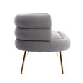 thumbnail image 4 of Polyester Leisure Sofa Accent Chair with a Sleek Design Modern Button Wingback Vanity Chair with Arms Upholstered Tall Back Desk Chair with Metal Legs for Living Room Bedroom Waiting Room(Dark Grey), 4 of 8