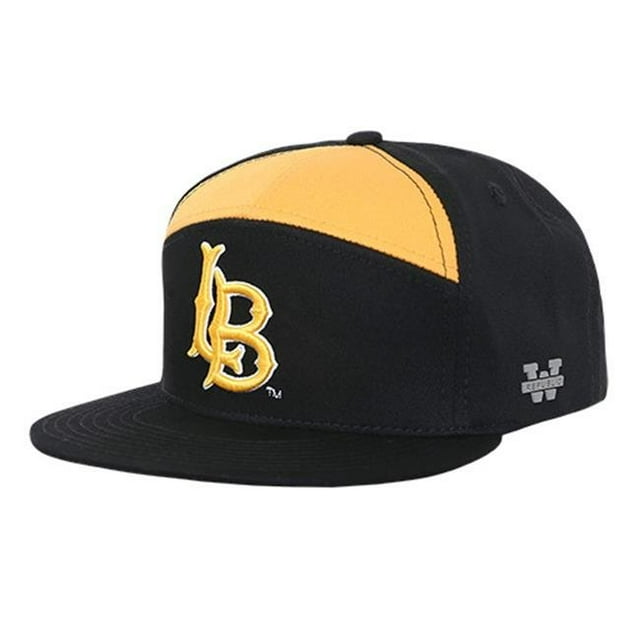 W Republic Apparel 1026-109-BLK CSULB 7 Panel College Cap, Black