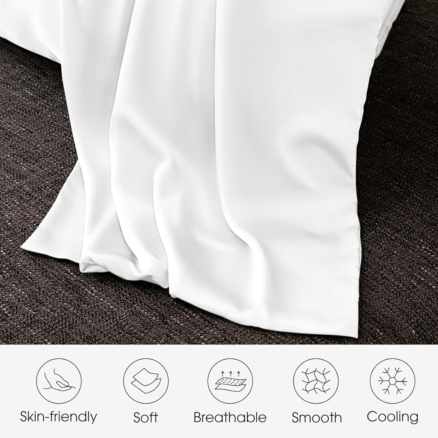 QIUYIDP Silk Pillow Cases 2 Pack Queen Size Mulberry Silk Pillowcase for Hair and Skin Set of 2 Highest Grade 6A Silk Soft Breathable Cooling with Hidden Zipper, White