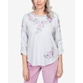 thumbnail image 4 of Alfred Dunner Womens Petite Floral Yoke Embroidered Double Strap Top, 4 of 6