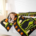 thumbnail image 3 of Feelyou Spooky Cat Pumpkin Twin Bedding, Cartoon Bat Spider Bedding Comforter Set, Black Green, Halloween Reversible, 7pcs, 3 of 7