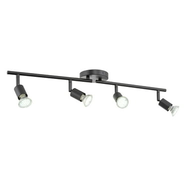 Kira Home Langford 27" Modern 4-Light Directional Track Wall/Ceiling Light   4W LED Bulbs, Adjustable Heads, Black