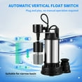 thumbnail image 6 of VEVOR Submersible Sump Pump Water Pump 1.5 HP 6000GPH Cast Iron Steel Basement, 6 of 10