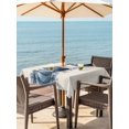 thumbnail image 2 of Outdoor Tablecloth with Umbrella Hole and Zipper, Fall Blue Pumpkins Square Table Cloth 54x54 Inch Waterproof Tablecloth, Thanksgiving Autumn Leaf on Linen Picnic Table Cover for Patio Camping, 2 of 7