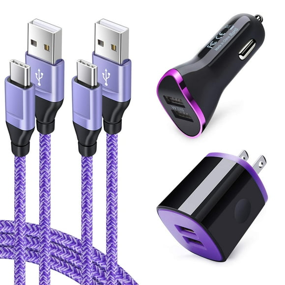 car charger Adapter, Wall Plug charging cube with 2Pcak Type c charger cable cord for Lg Stylo 654 g8 g7 g6 V60 V50 V40 V35 ThinQ, Samsung galaxy S23 S22 S21 S20 A23 A20 A10E, Pixel 76 Pro54XL3A