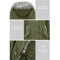 thumbnail image 4 of Elezay Women's Fleece Parka Winter Puffer Parka Hooded Long Winter Coats Warm Puffer Jackets with Drawstring Armygreen M, 4 of 5