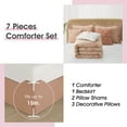 thumbnail image 4 of Lanco Floral Comforter Set King Size, Blush 7 Pieces Jacquard Bedding Set, Cotton &Polyester Bedding, All Season, Bedskirt, Pillows Shams, 4 of 7