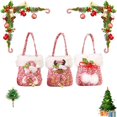 thumbnail image 2 of Lifellery Christmas Tote Bag, Reusable Christmas Bag with Cute Pattern Design Cloth Basket for Candy, Bring Warm Wishes, Durable, 2 of 7