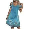 thumbnail image 1 of WILLBEST Vestidos Verano para Mujer Vestido Casual Ajustado con Estampado sin Tirantes y Cuello En V Sexy para Mujer Grande, 1 of 3