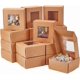 thumbnail image 1 of 16 cajas de papel marrones mini, cajas de regalo de PVC con ventana de 3,9 x 3,9 x 1,9 pulgadas, perfectas para regalos de boda, chocolates, galletas y otras pequeñas manualidades., 1 of 6