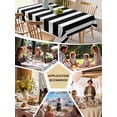 thumbnail image 5 of Black Striped Table Cloth, Modern Farmhouse Black and White Stripes Waterproof Tablecloth for Rectangle Tables, Reusable Washable Fabric Table Cover for Restaurant Kitchen Dining Tables 60"x120", 5 of 6