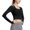 A-Black, variant on Tiweut Women's 2 in 1 Yoga Long Sleeve Mesh Gym Athletic Tops Workout Shirts with Medium Support Sports Bra,Black