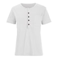 thumbnail image 5 of ALLLIST White Womens Tops Plus Size Elbow-Length Solid V-Neck T-Shirts Blouses for Women, 5 of 5