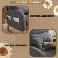 thumbnail image 5 of UBesGoo Rocking Accent Chair Armchair Reading Chair, Comfy Single Sofa Rocker with Sturdy Wooden Frame for Living Room Bedroom Gray, 5 of 8