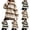 Khaki, variant on SBYOJLPB Women's Pajamas Tops Striped Printed Long Sleeve Crew Neck Loose Casual Pajamas