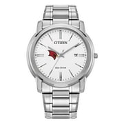 Men's Citizen Watch  Silver Saginaw Valley State Cardinals Eco-Drive White Dial Stainless Steel Watch